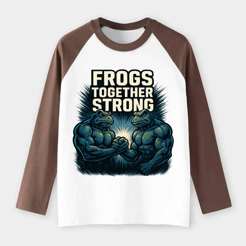 Frogs Together Strong 4 - Raglan Long Sleeve T-Shirt