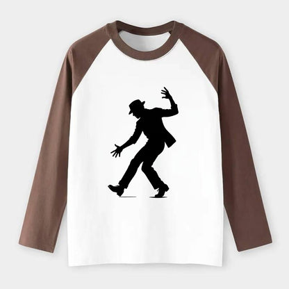 Tap dancer dramatic step - Raglan Long Sleeve T-Shirt - Coffee