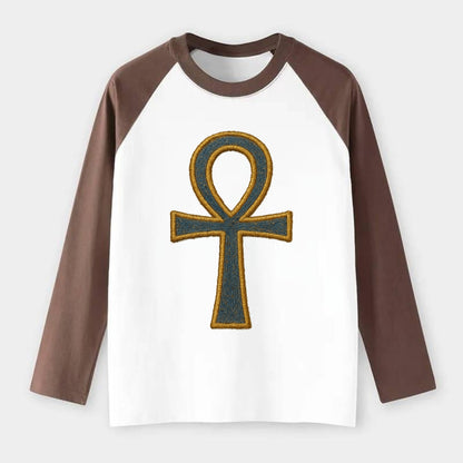 Ankh - Raglan Long Sleeve T-Shirt - Coffee