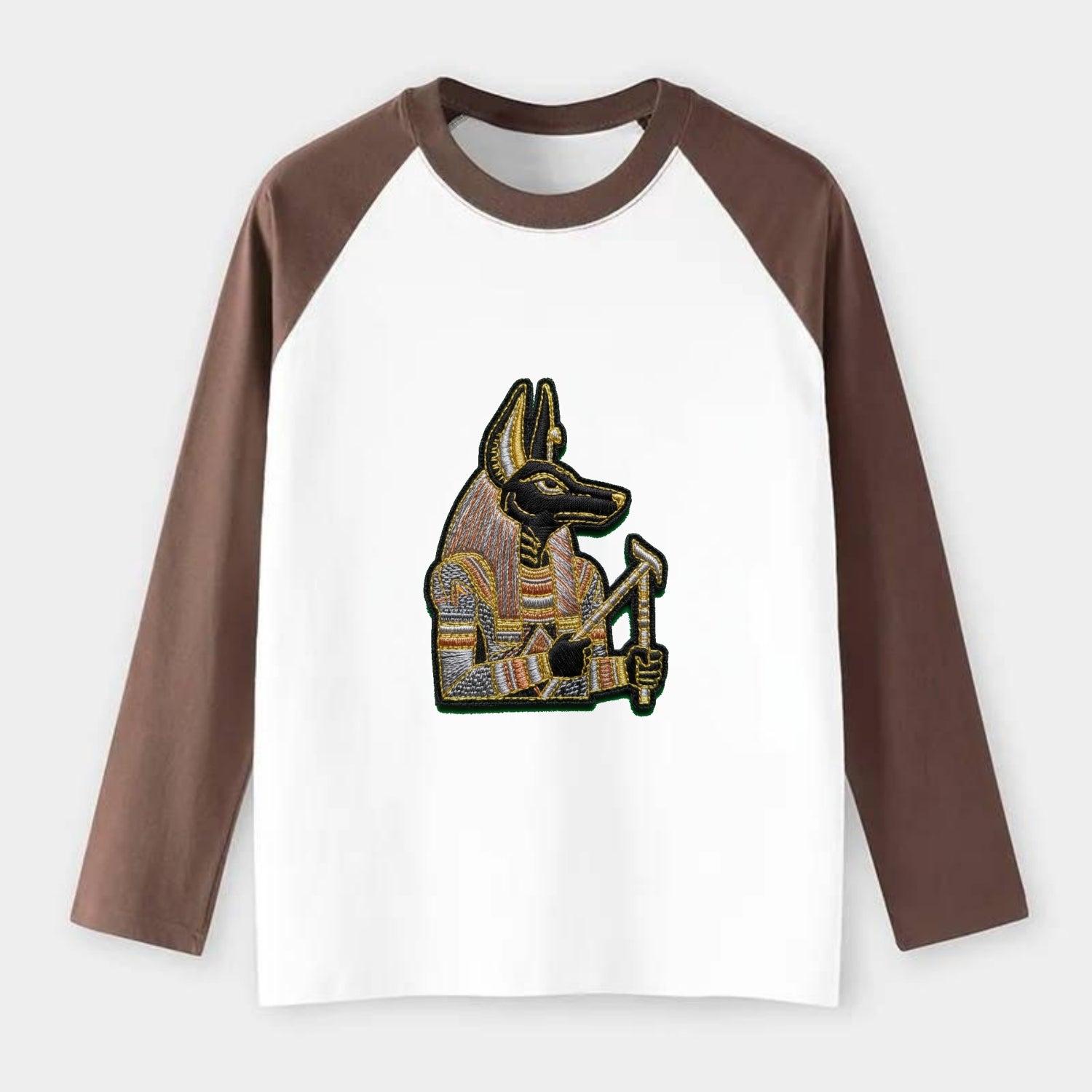 Anubis - Raglan Long Sleeve T-Shirt - Coffee