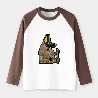 Anubis - Raglan Long Sleeve T-Shirt - Coffee