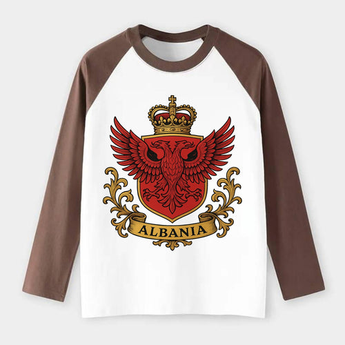 Albania Heritage Badge - Raglan Long Sleeve T-Shirt