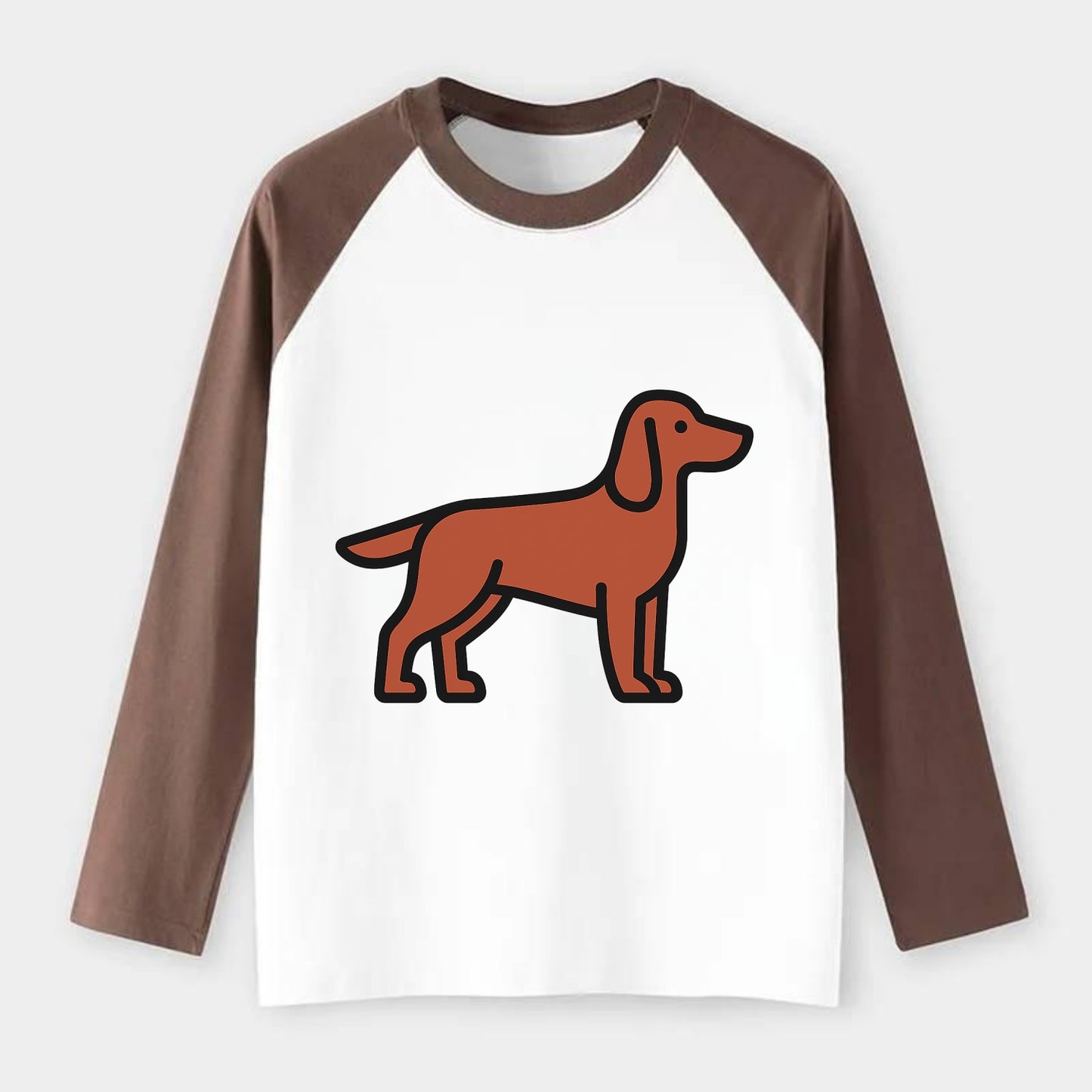 Irish Setter - Red/chestnut flat side profile - Raglan Long Sleeve T-Shirt - Coffee