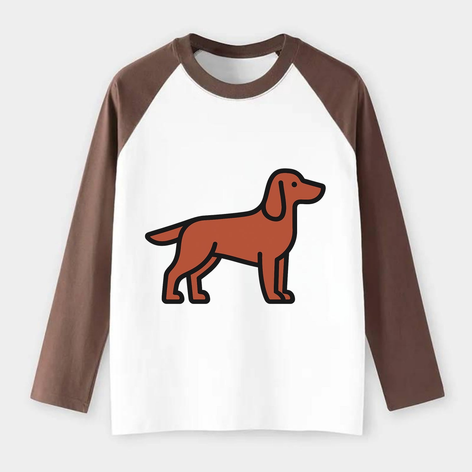 Irish Setter - Red/chestnut flat side profile - Raglan Long Sleeve T-Shirt - Coffee