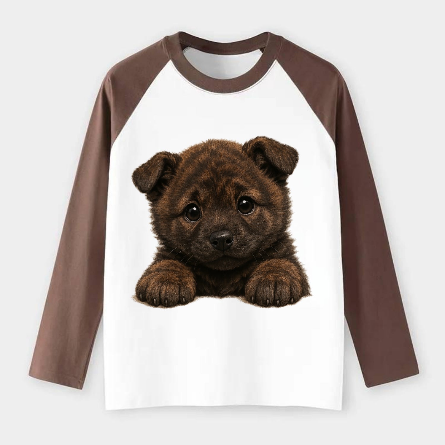 Kai Ken  - Raglan Long Sleeve T-Shirt - Coffee