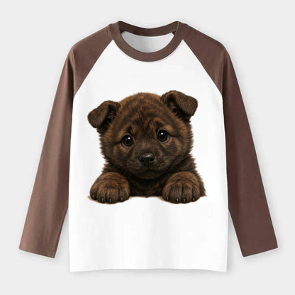 Kai Ken  - Raglan Long Sleeve T-Shirt - Coffee