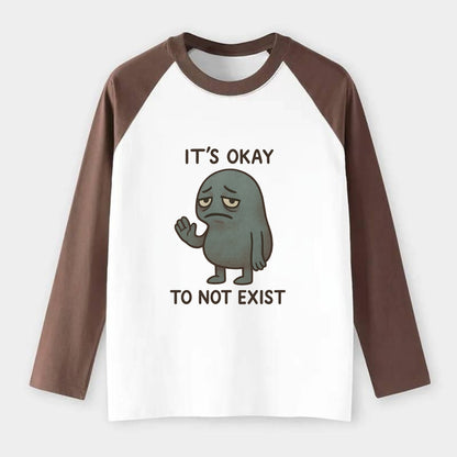 SUBTITLES ARE BEHIND | Text running to catch up - Raglan Long Sleeve T-Shirt - Coffee