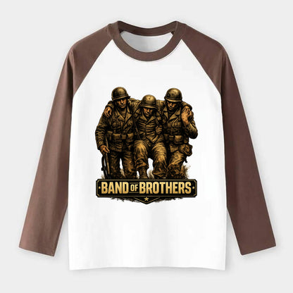 Band Of Brothers - Raglan Long Sleeve T-Shirt - Coffee