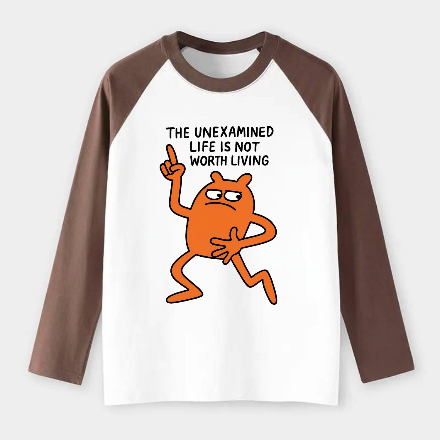 SIDE EYE PROFESSIONAL | Eyes looking sideways - Raglan Long Sleeve T-Shirt - Coffee