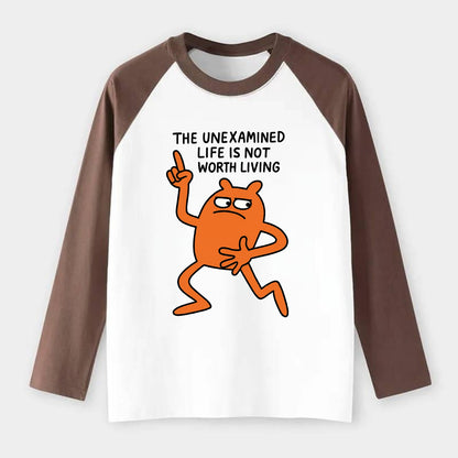 SIDE EYE PROFESSIONAL | Eyes looking sideways - Raglan Long Sleeve T-Shirt - Coffee