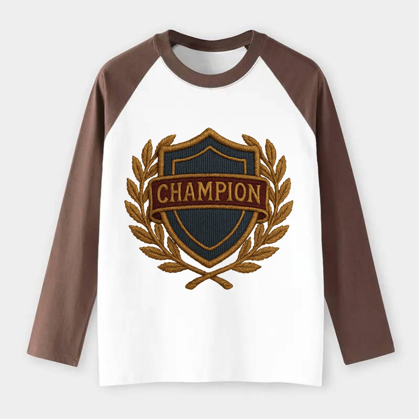 Champion Shield  - Raglan Long Sleeve T-Shirt - Coffee