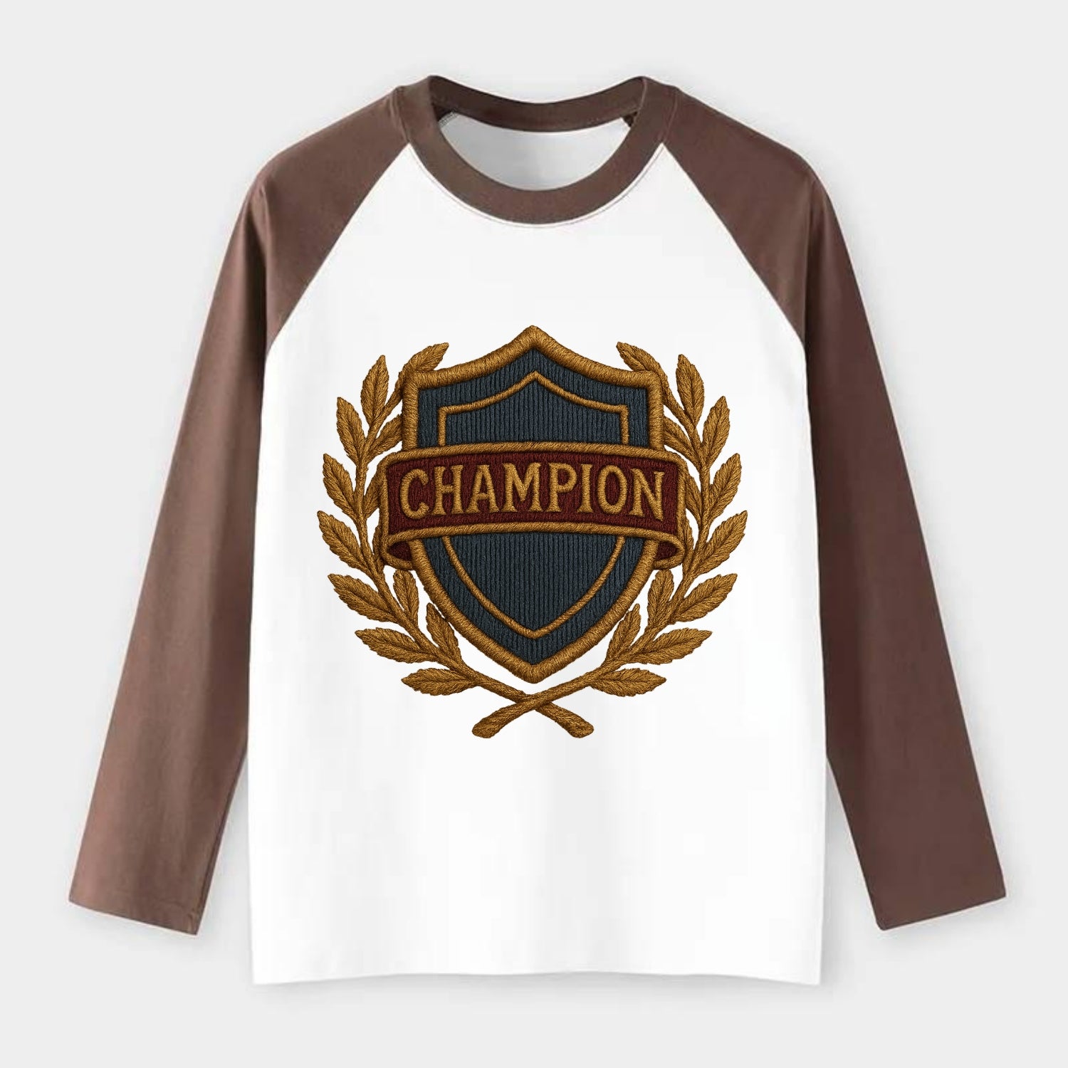 Champion Shield  - Raglan Long Sleeve T-Shirt - Coffee