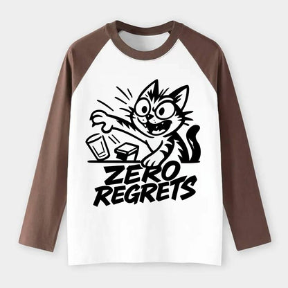 Chaos Gremlin Cat - Raglan Long Sleeve T-Shirt - Coffee
