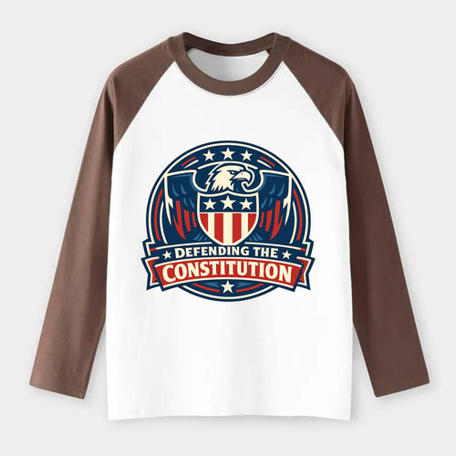 Defend Constitution - Raglan Long Sleeve T-Shirt