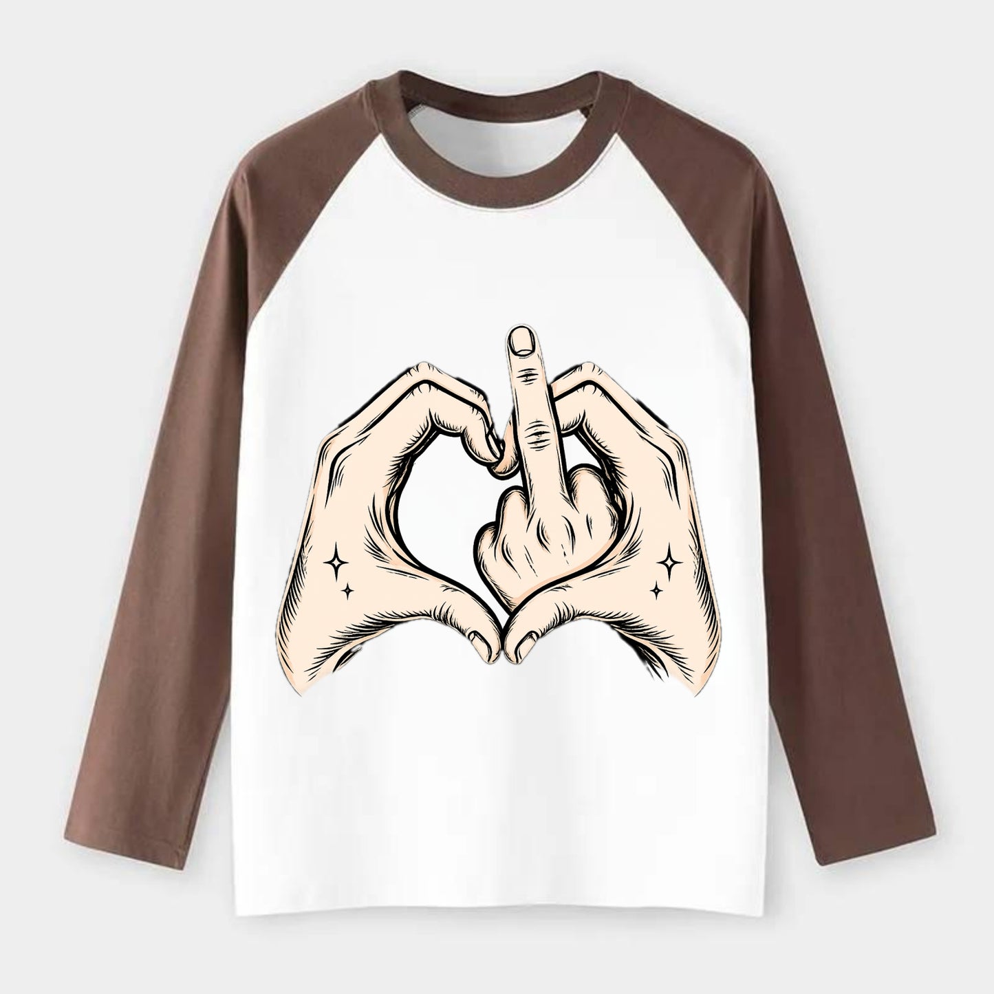 Love You Symbol - Raglan Long Sleeve T-Shirt - Coffee