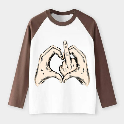 Love You Symbol - Raglan Long Sleeve T-Shirt - Coffee