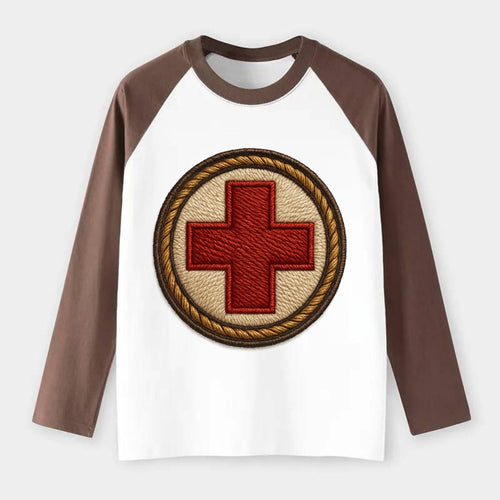 Medical Cross  - Raglan Long Sleeve T-Shirt