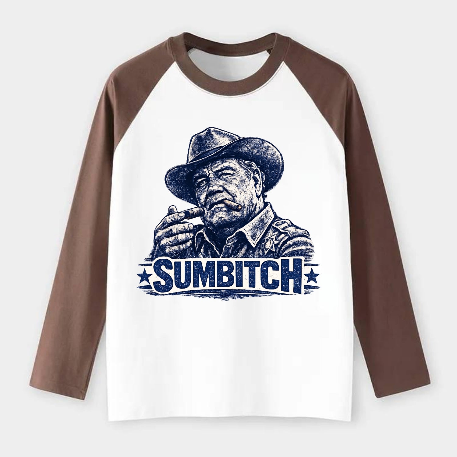 Sumbitch - Raglan Long Sleeve T-Shirt - Coffee