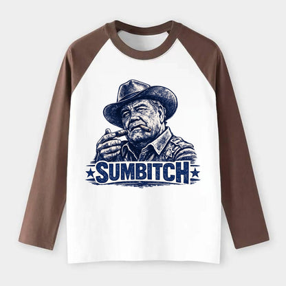 Sumbitch - Raglan Long Sleeve T-Shirt - Coffee