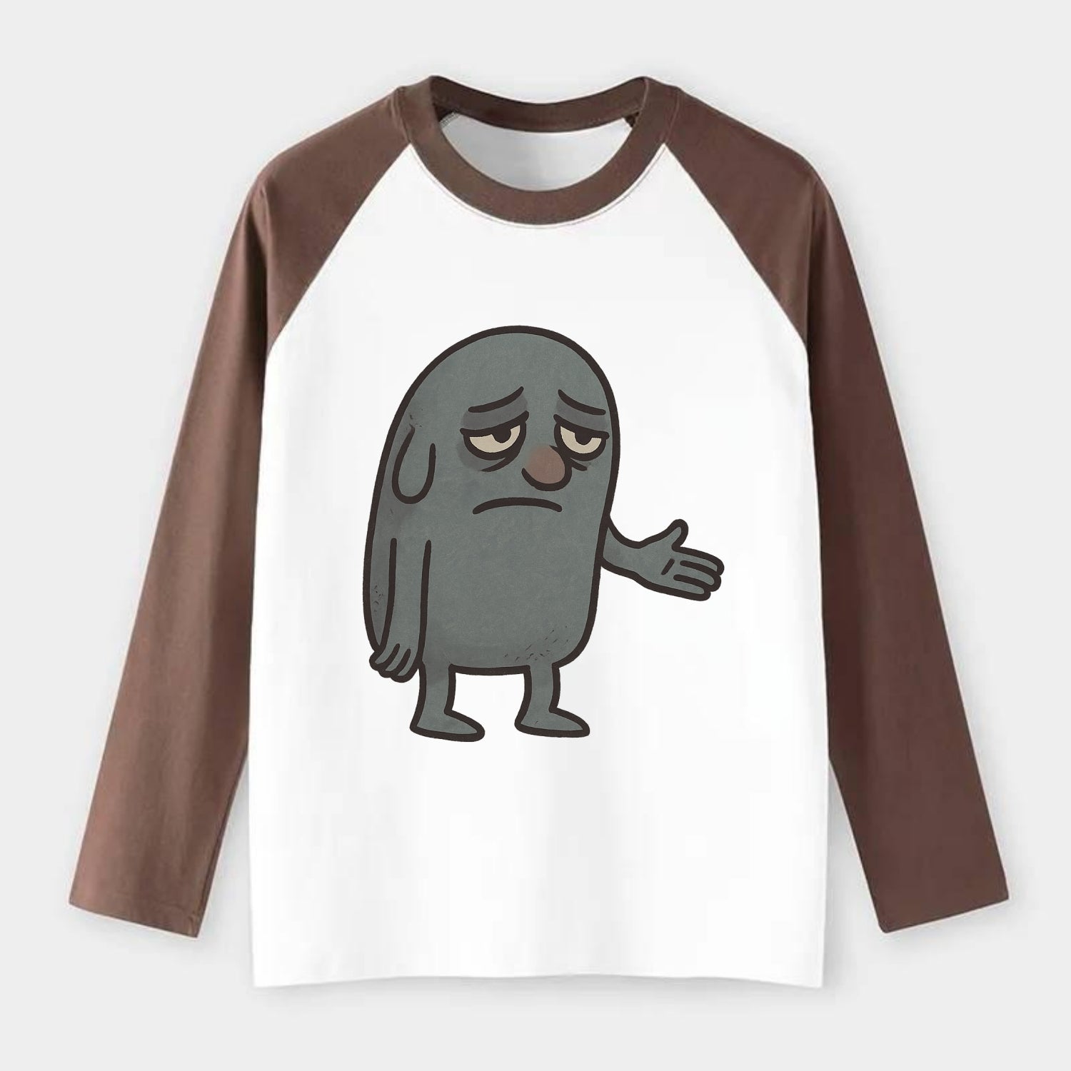 FOLLOWERS ARE GHOSTS | Transparent crowd following - Raglan Long Sleeve T-Shirt - Coffee