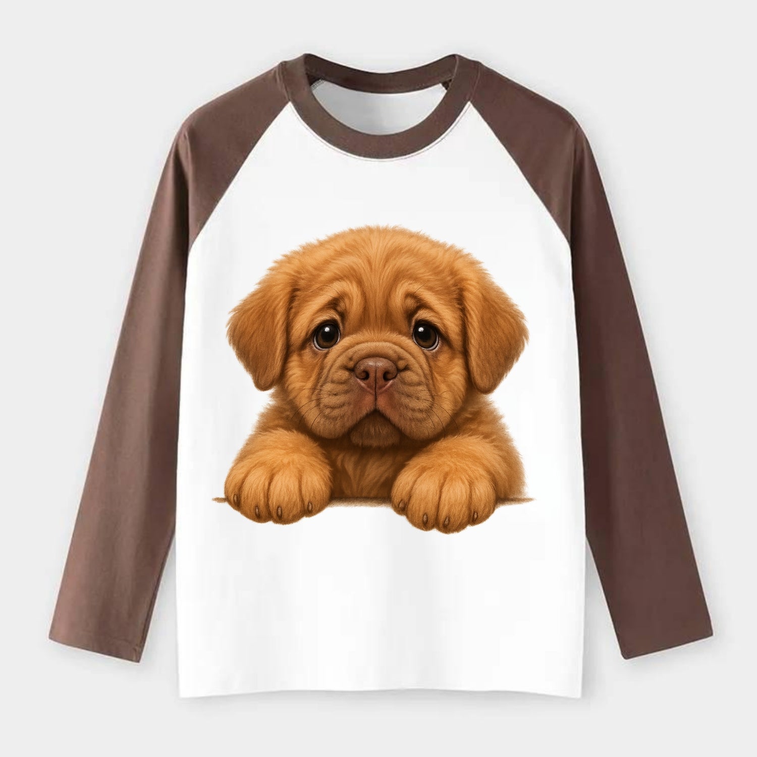 Neapolitan Mastiff  - Raglan Long Sleeve T-Shirt - Coffee