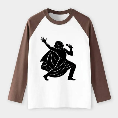 Opera singer powerful finale - Raglan Long Sleeve T-Shirt - Coffee
