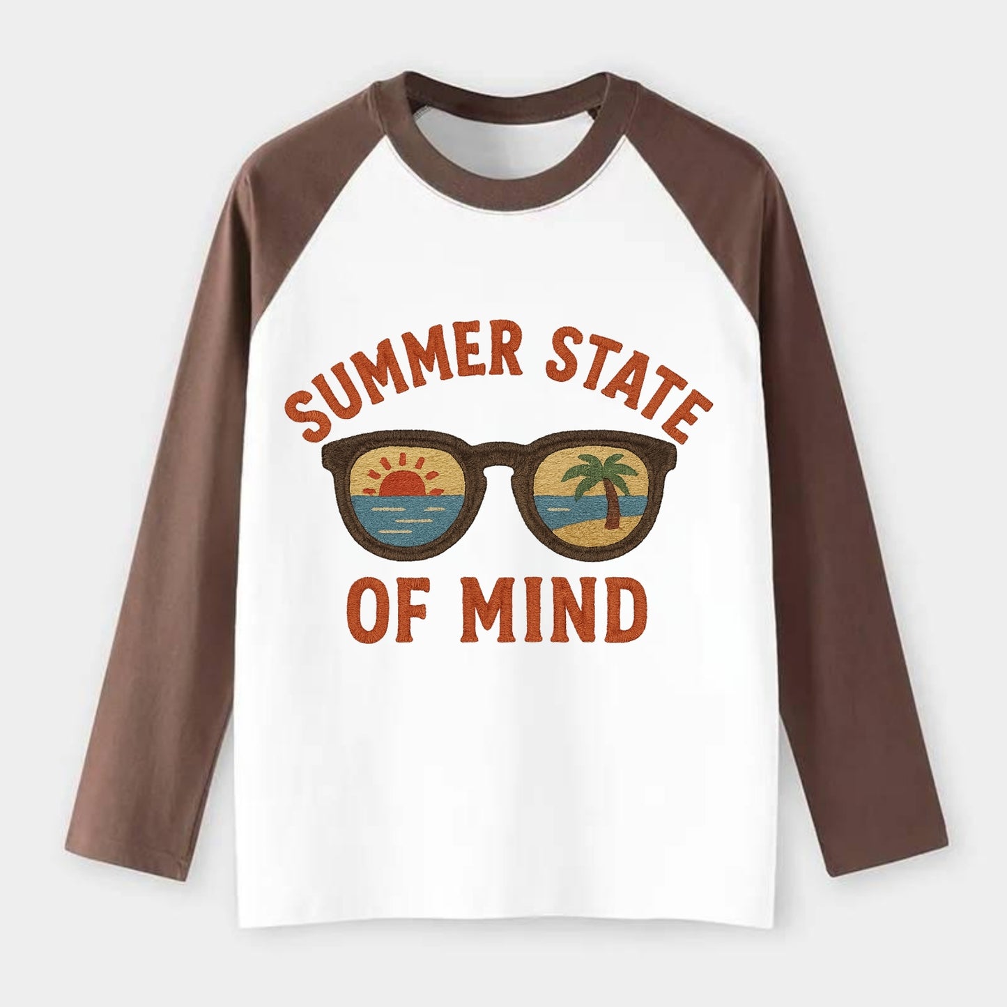 Summer State Of Mind  - Raglan Long Sleeve T-Shirt - Coffee