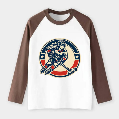 Fearless Ice Warrior - Raglan Long Sleeve T-Shirt - Coffee