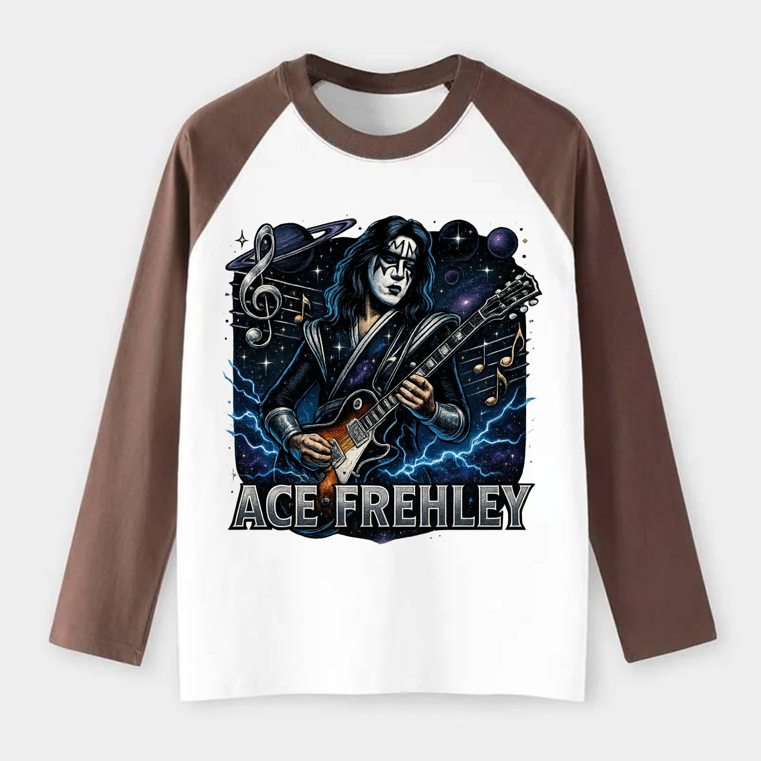 Ace Musical Cosmos - Raglan Long Sleeve T-Shirt - Coffee