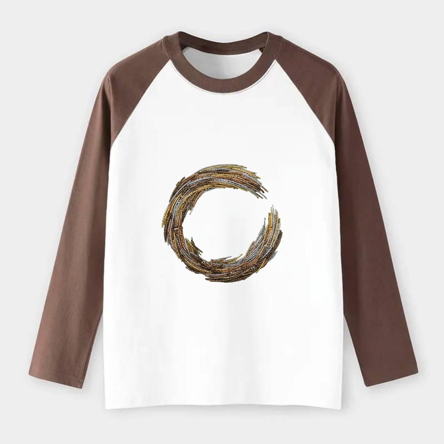 Enso Circle - Raglan Long Sleeve T-Shirt - Coffee