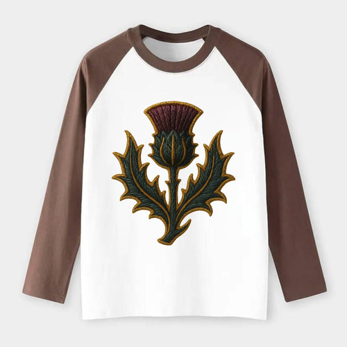 Scottish Thistle  - Raglan Long Sleeve T-Shirt