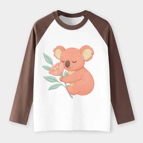 Coral Koala - Raglan Long Sleeve T-Shirt