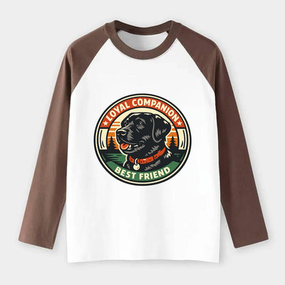Noble Companion Emblem - Raglan Long Sleeve T-Shirt - Coffee