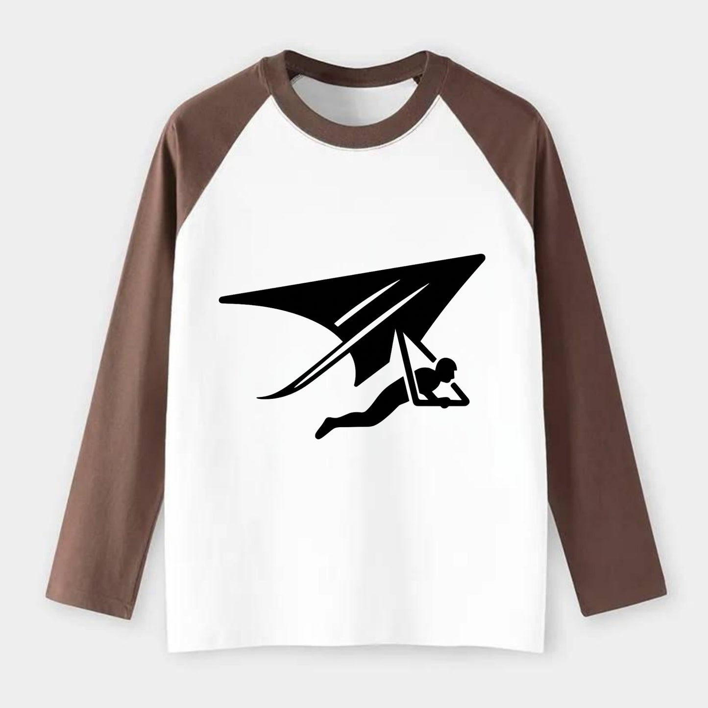 Hang glider soaring - Raglan Long Sleeve T-Shirt - Coffee