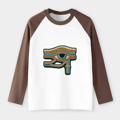 Eye of Horus - Raglan Long Sleeve T-Shirt - Coffee