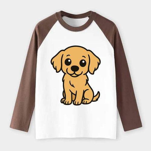 Golden Retriever - Head tilt curious pose - Raglan Long Sleeve T-Shirt