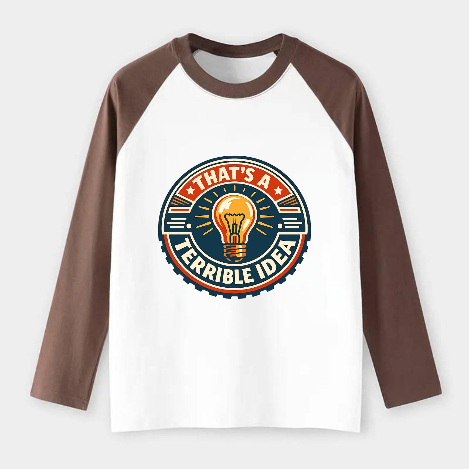 Bold Idea Rebellion - Raglan Long Sleeve T-Shirt - Coffee