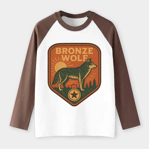 Bronze Wolf Medal  - Raglan Long Sleeve T-Shirt