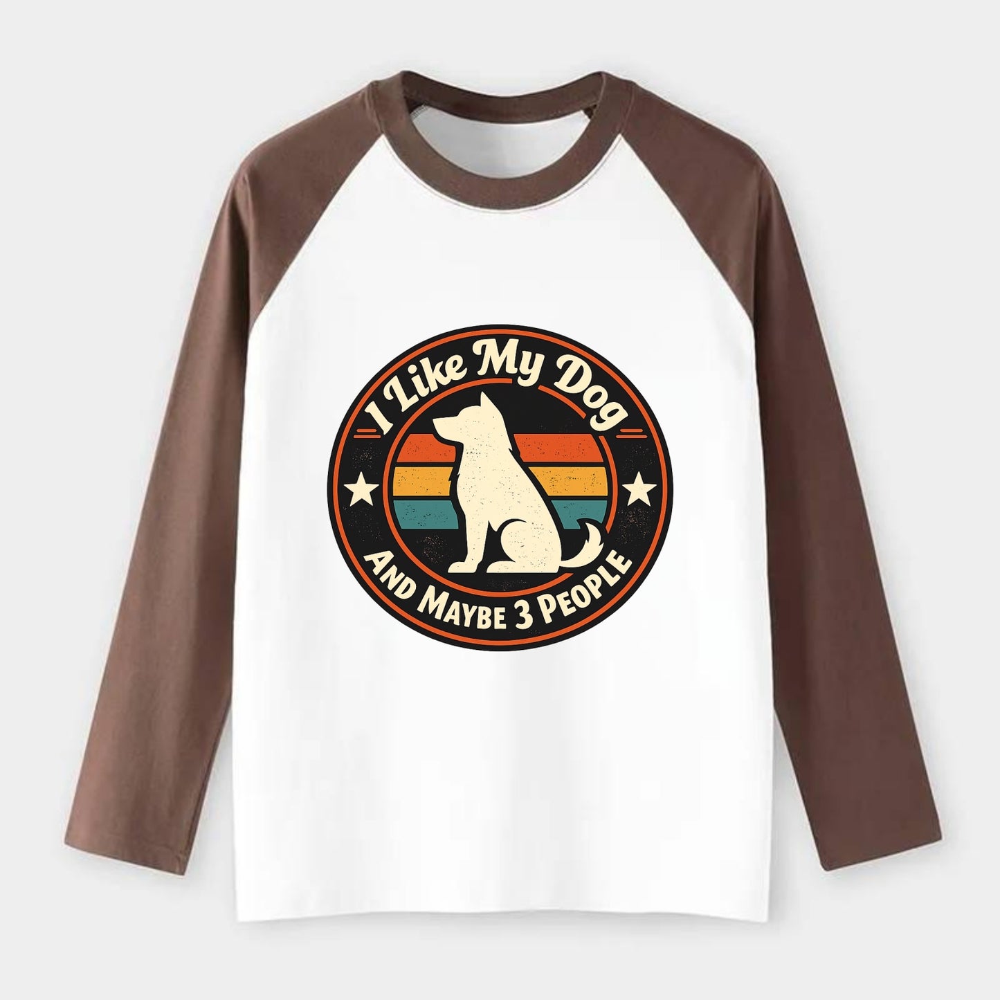 Canine Companion Crew - Raglan Long Sleeve T-Shirt - Coffee
