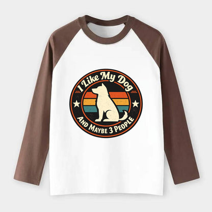 Canine Companion Crew - Raglan Long Sleeve T-Shirt - Coffee
