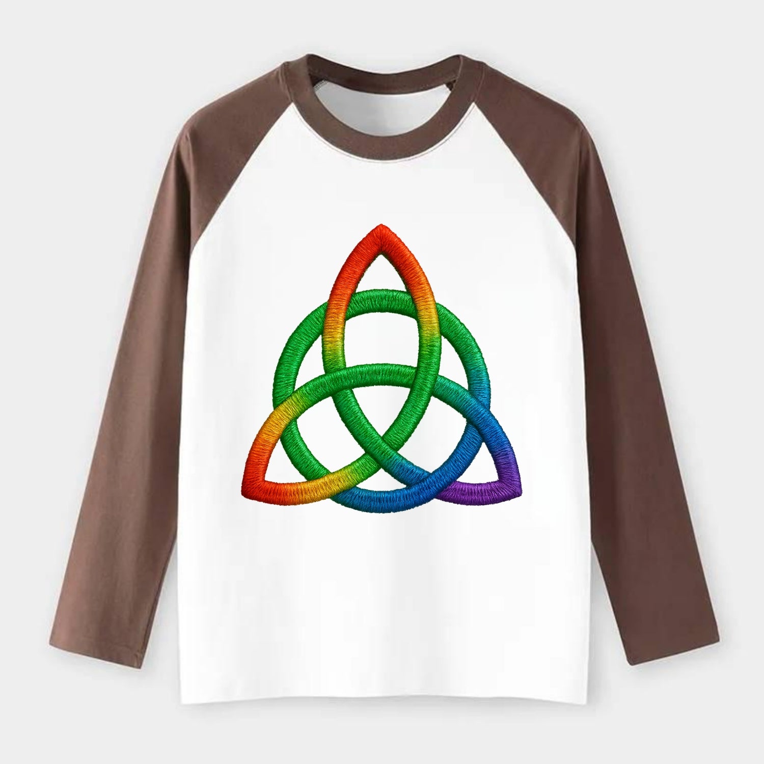 Triquetra  - Raglan Long Sleeve T-Shirt - Coffee