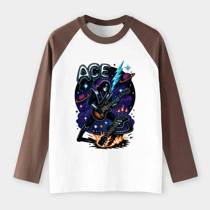 Ace Birthday Celebration - Raglan Long Sleeve T-Shirt - Coffee