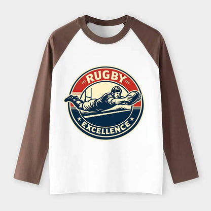 Epic Try Dive Emblem - Raglan Long Sleeve T-Shirt - Coffee