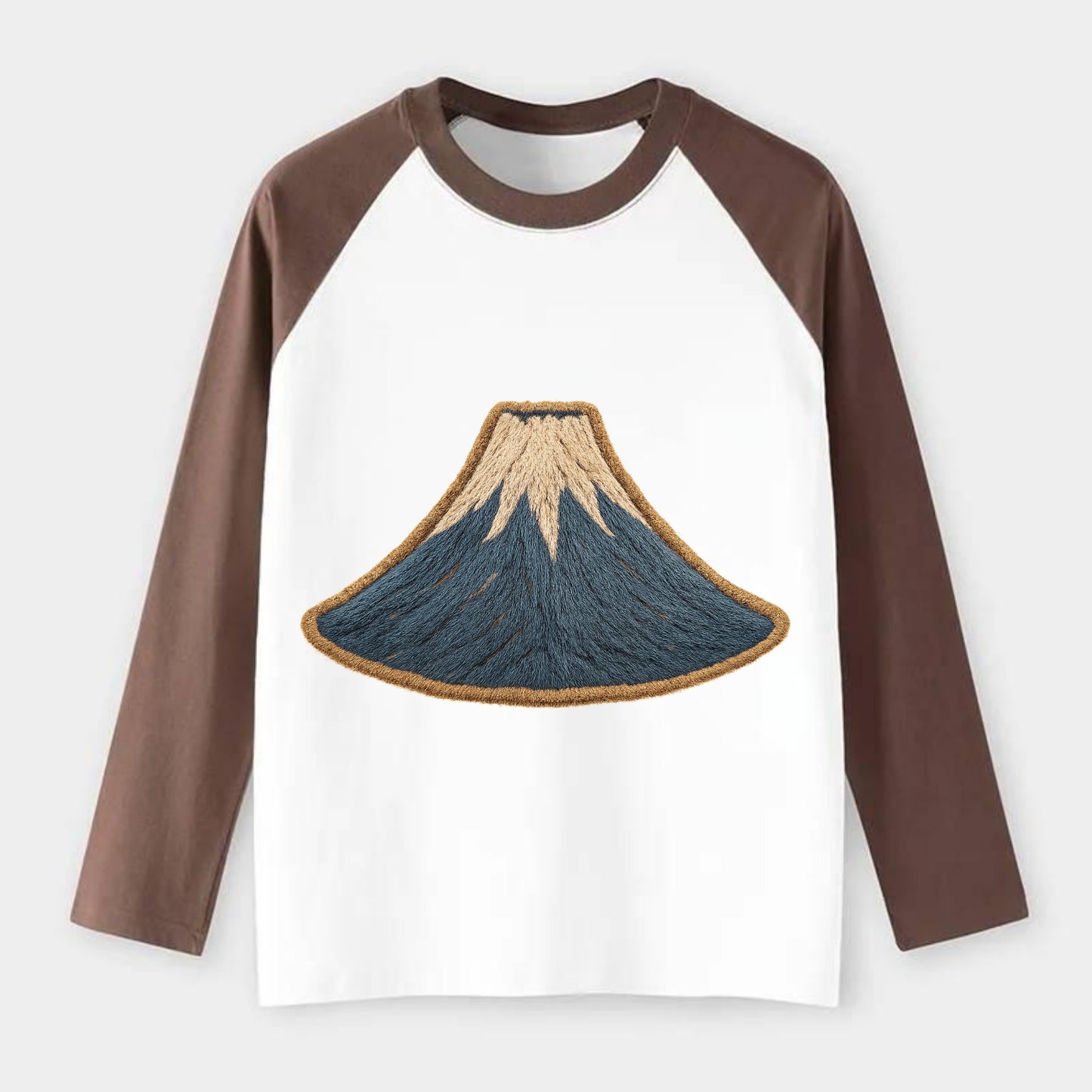 Sacred Mountain  - Raglan Long Sleeve T-Shirt - Coffee