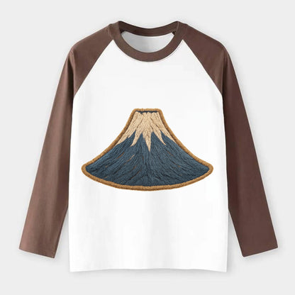 Sacred Mountain  - Raglan Long Sleeve T-Shirt - Coffee