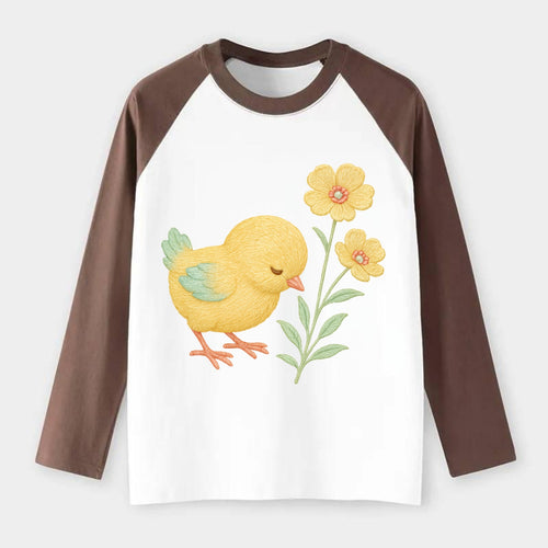 Yellow Chick - Raglan Long Sleeve T-Shirt