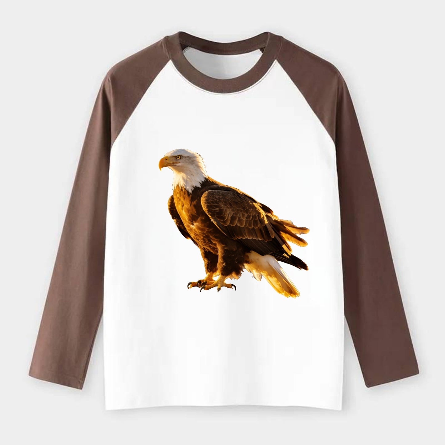 Eagle - Raglan Long Sleeve T-Shirt - Coffee