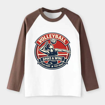 Dynamic Spike Emblem - Raglan Long Sleeve T-Shirt - Coffee