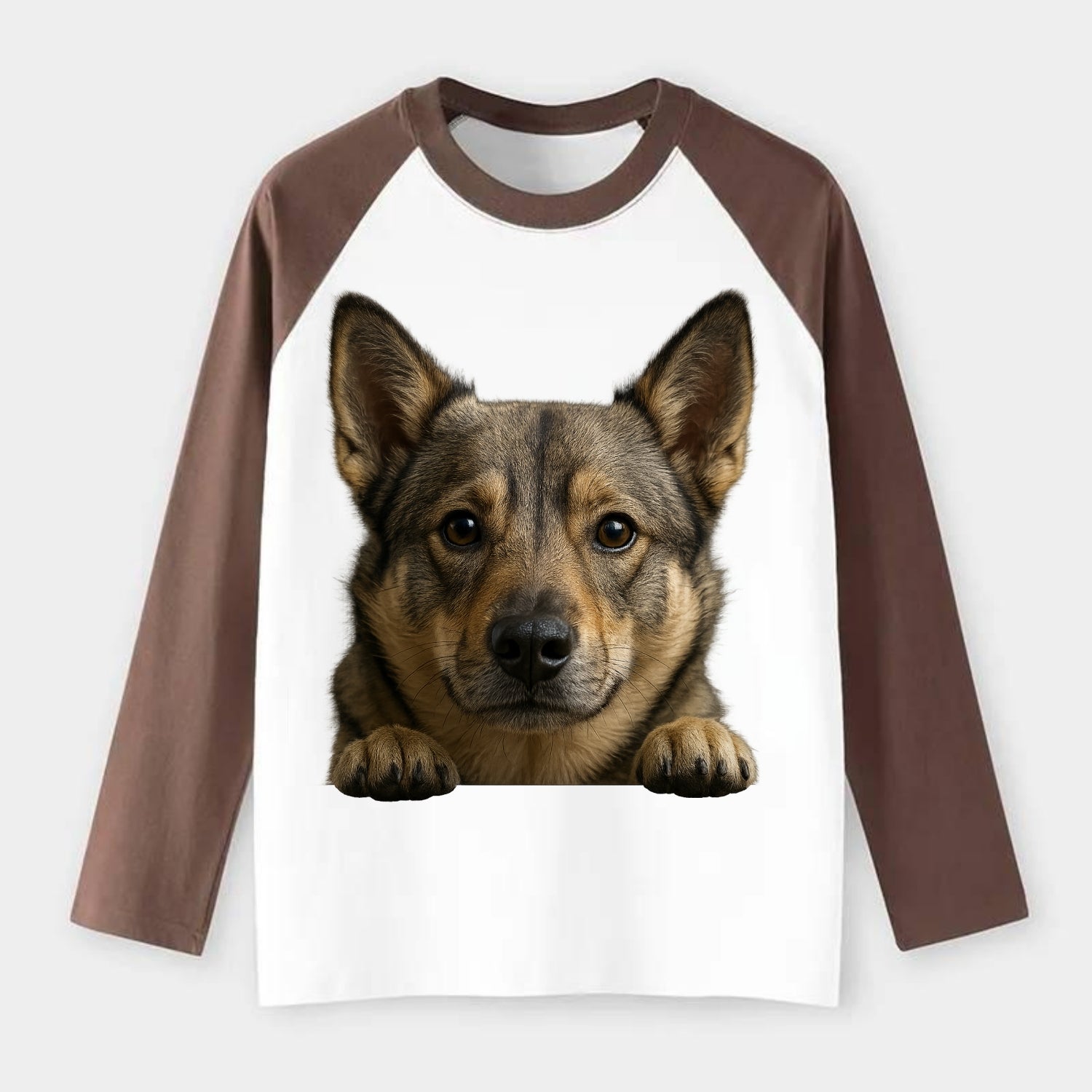 Swedish Vallhund  - Raglan Long Sleeve T-Shirt - Coffee