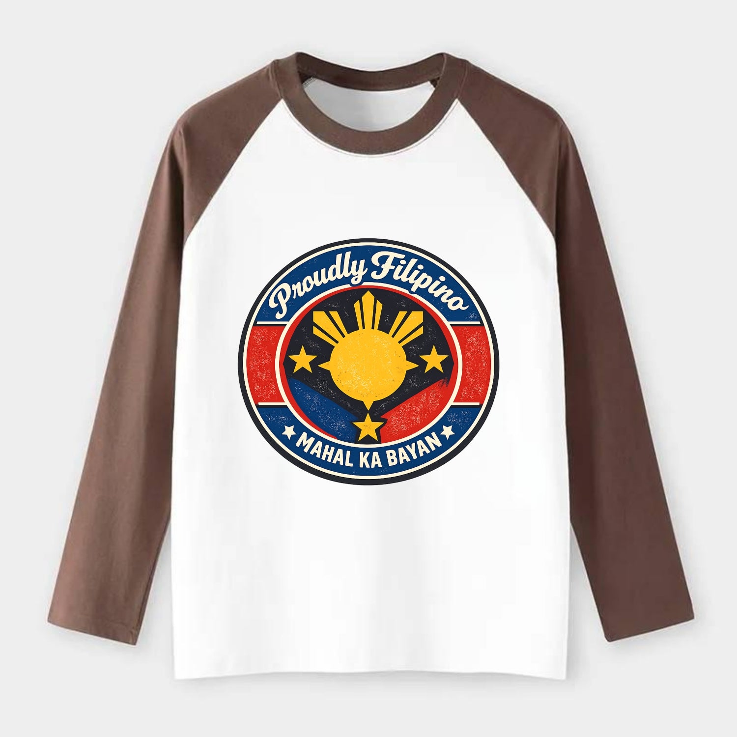 Radiant Philippine Heritage - Raglan Long Sleeve T-Shirt - Coffee